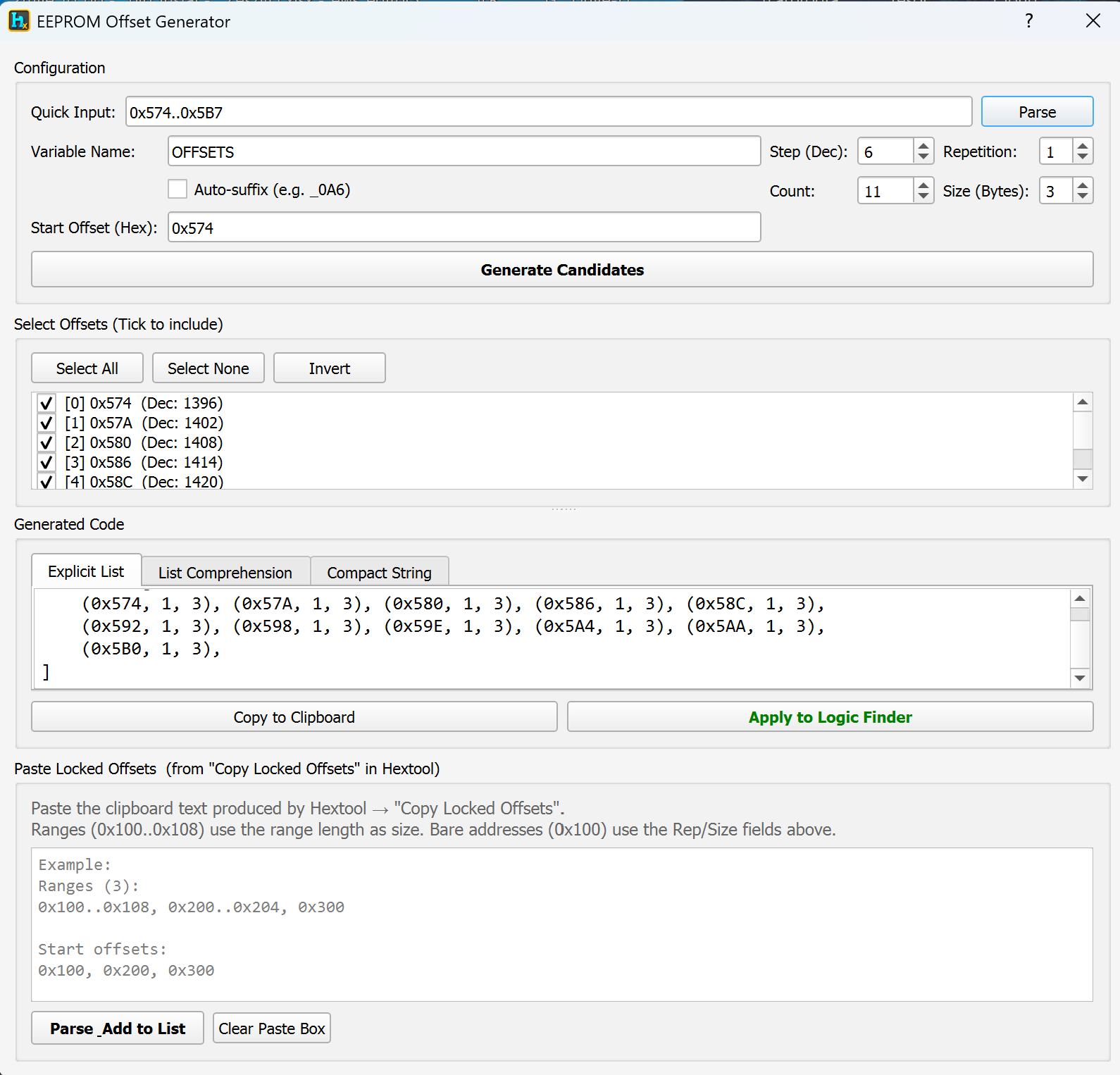 EEPROM Offset Generator