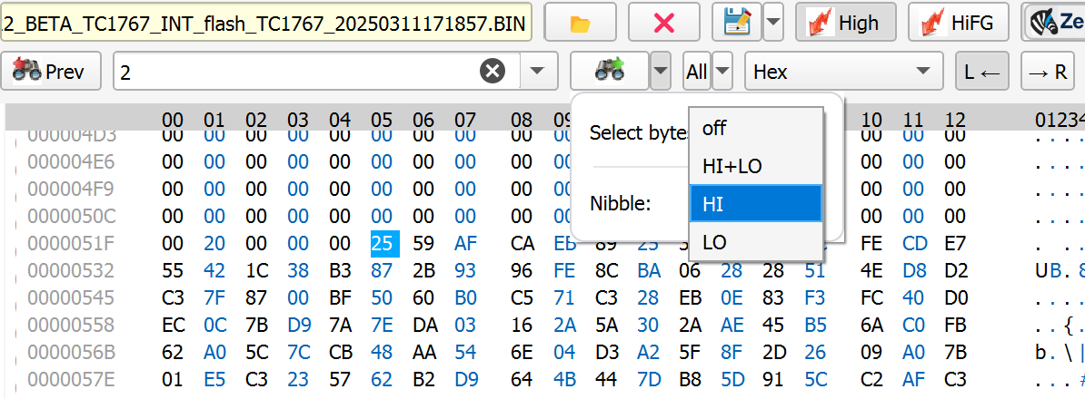Nibble HI/LO selector